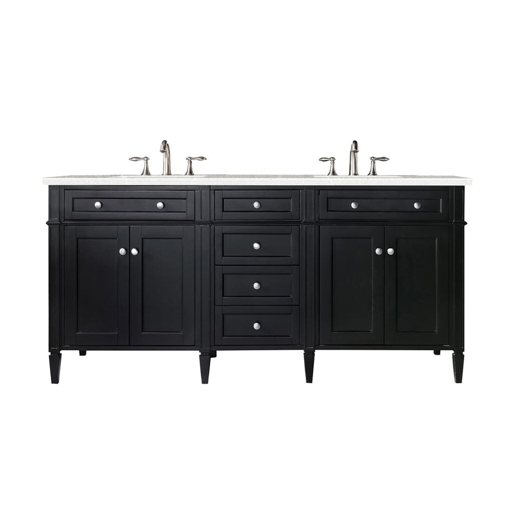 
                  
                    Brittany 72" Double Bathroom Vanity in Black Onyx Double bathroom Vanity James Martin Vanities Eternal Serena Quartz 
                  
                