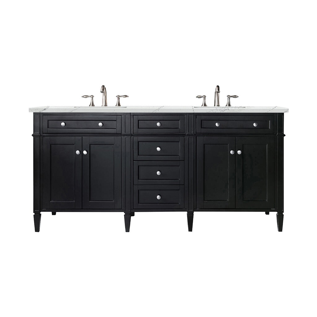 
                  
                    Brittany 72" Double Bathroom Vanity in Black Onyx Double bathroom Vanity James Martin Vanities Ethereal Noctis Silestone 
                  
                