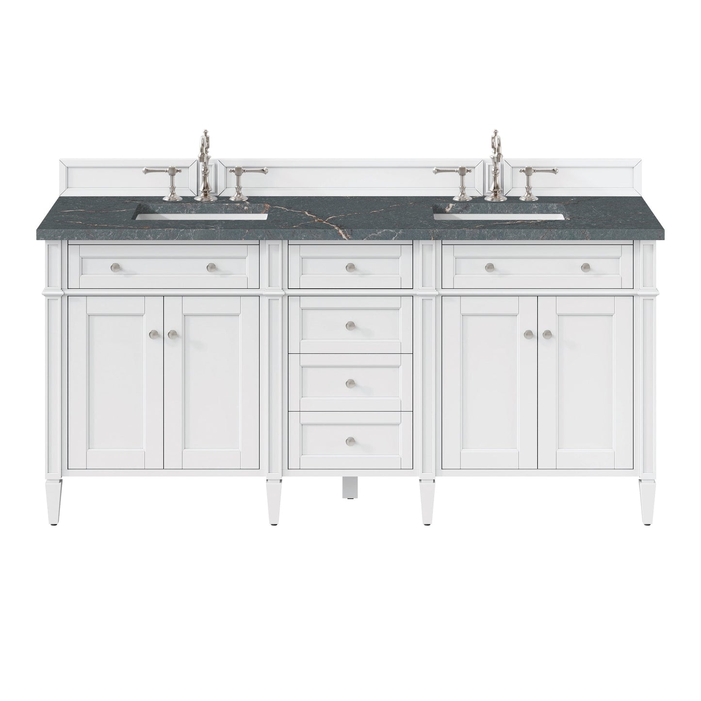 
                  
                    Brittany 72" Double Bathroom Vanity in Bright White Double bathroom Vanity James Martin Vanities Parisien Bleu Silestone 
                  
                