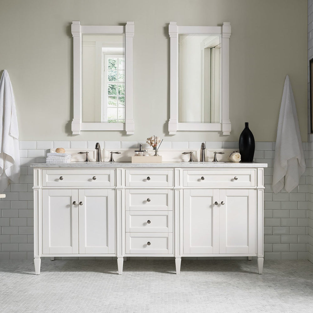 
                  
                    Brittany 72" Double Bathroom Vanity in Bright White Double bathroom Vanity James Martin Vanities Select Your Top 
                  
                