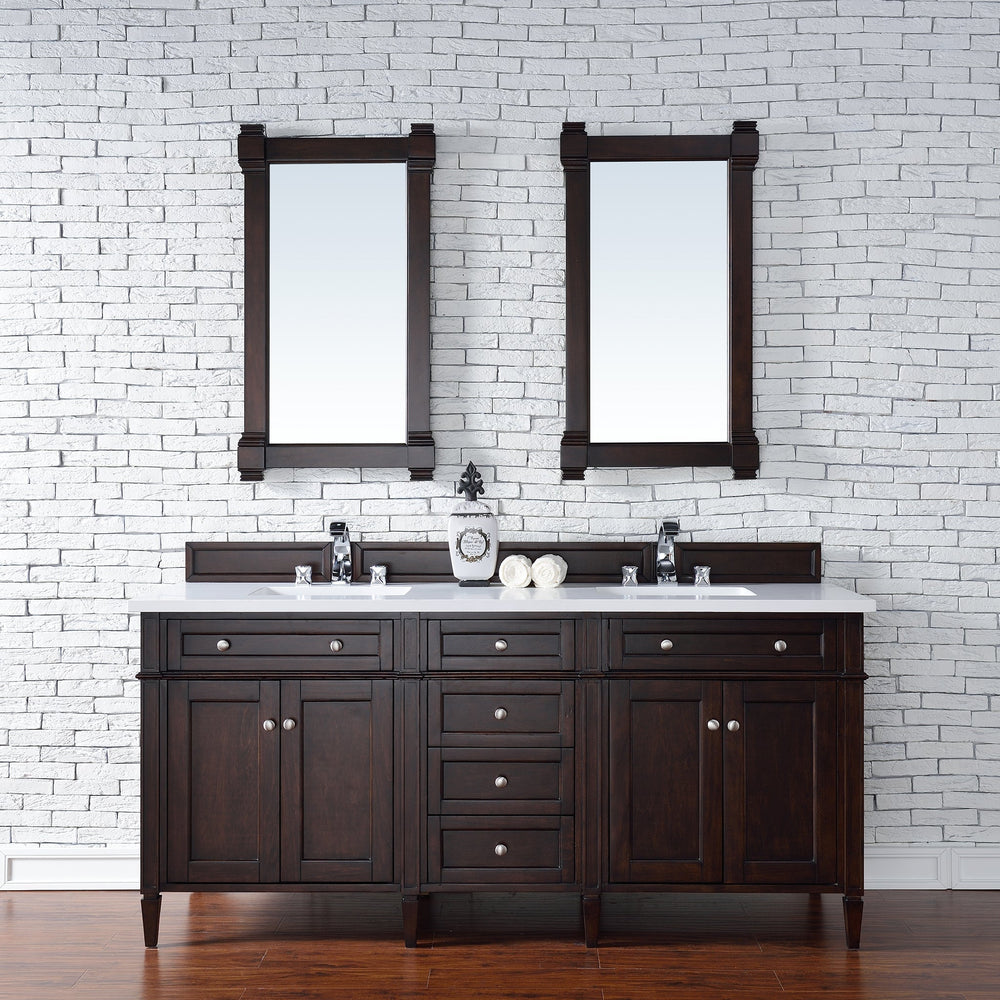 
                  
                    Brittany 72" Double Bathroom Vanity in Burnished Mahogany Double bathroom Vanity James Martin Vanities Select Your Top 
                  
                