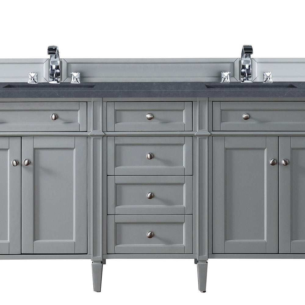 
                  
                    Brittany 72" Double Bathroom Vanity in Urban Gray Double bathroom Vanity James Martin Vanities Charcoal Soapstone Silestone 
                  
                