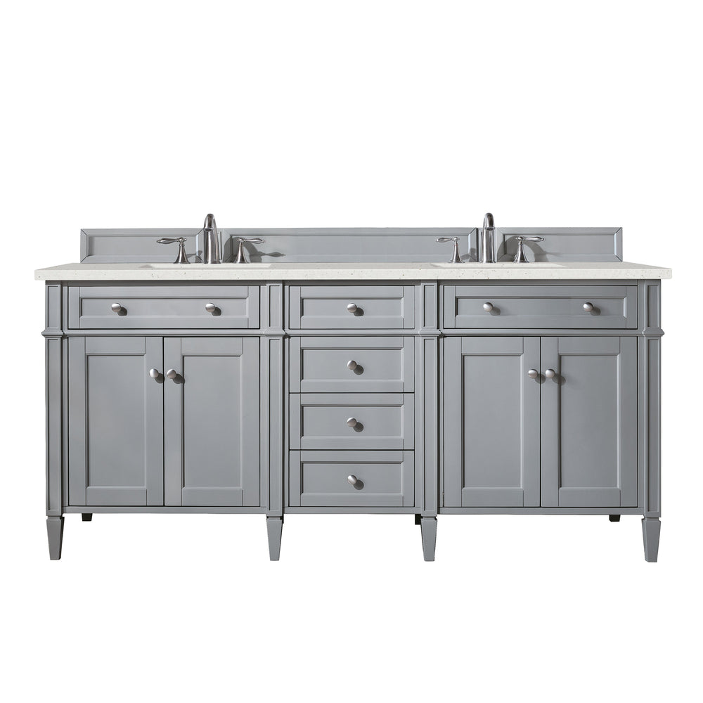 
                  
                    Brittany 72" Double Bathroom Vanity in Urban Gray Double bathroom Vanity James Martin Vanities Lime Delight Silestone 
                  
                