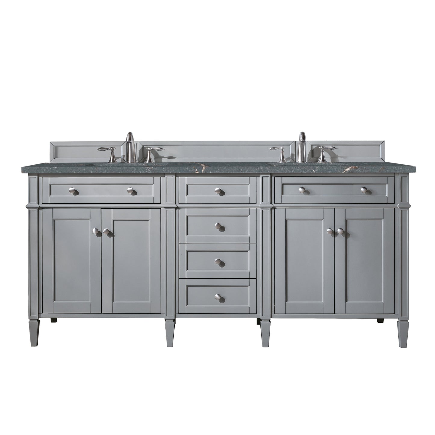 
                  
                    Brittany 72" Double Bathroom Vanity in Urban Gray Double bathroom Vanity James Martin Vanities Parisien Bleu Silestone 
                  
                