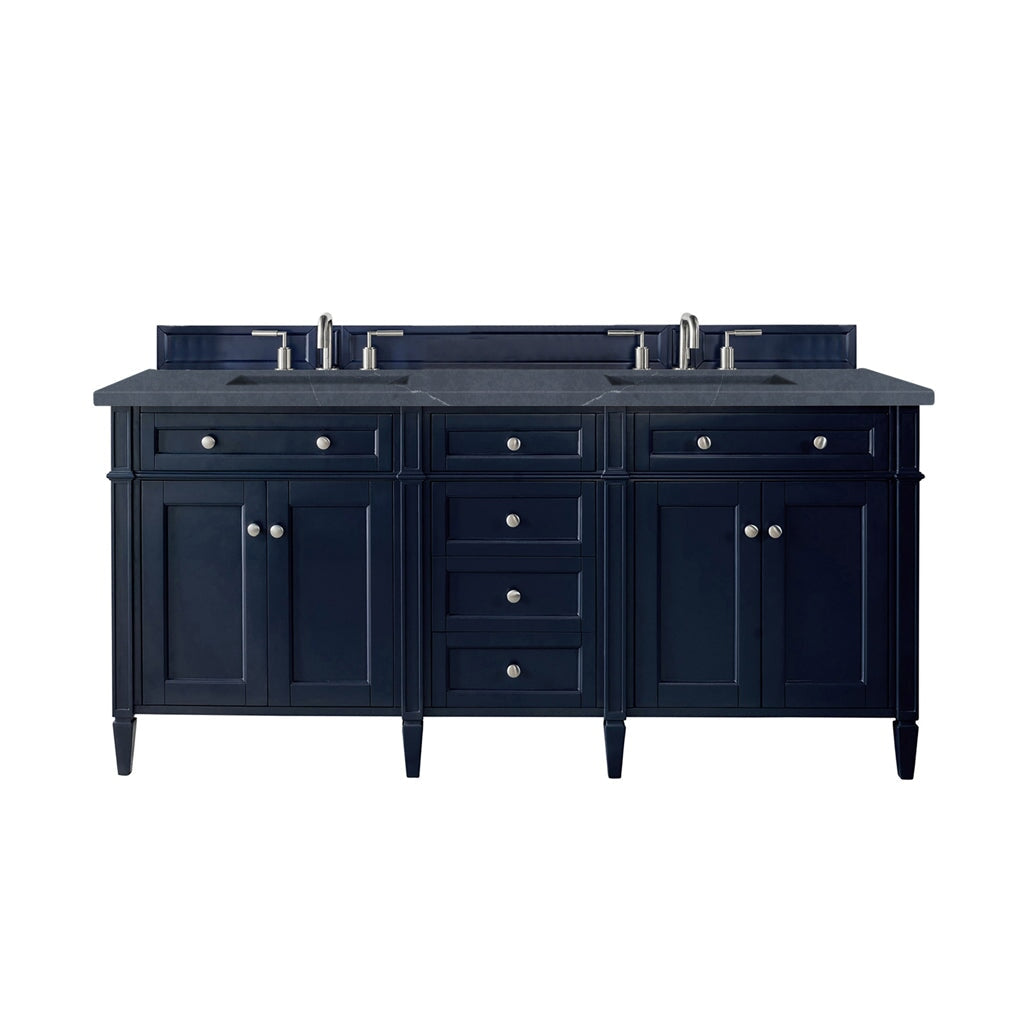 
                  
                    Brittany 72" Double Bathroom Vanity in Victory Blue Double bathroom Vanity James Martin Vanities Charcoal Soapstone Silestone 
                  
                