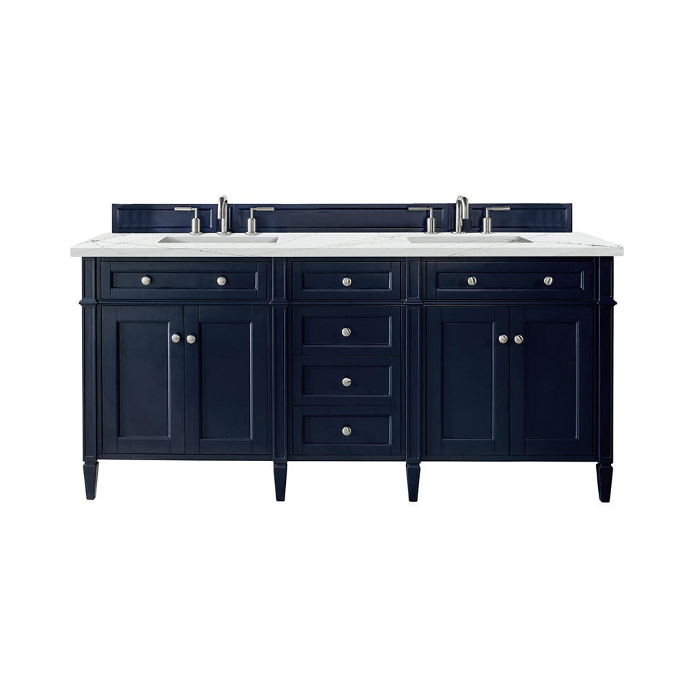 
                  
                    Brittany 72" Double Bathroom Vanity in Victory Blue Double bathroom Vanity James Martin Vanities Ethereal Noctis Silestone 
                  
                