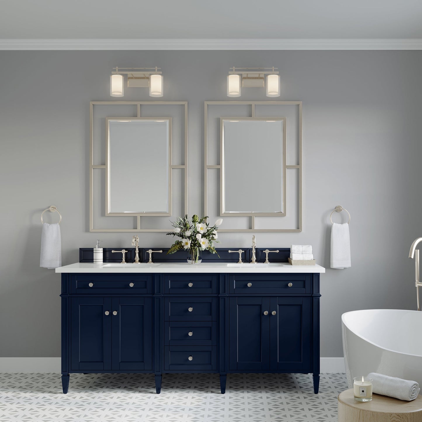 
                  
                    Brittany 72" Double Bathroom Vanity in Victory Blue Double bathroom Vanity James Martin Vanities Select Your Top 
                  
                