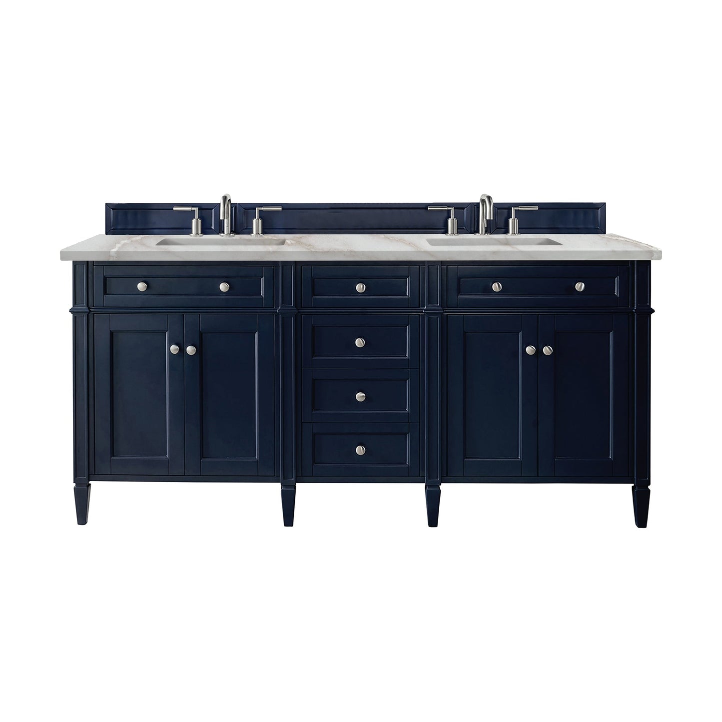 
                  
                    Brittany 72" Double Bathroom Vanity in Victory Blue Double bathroom Vanity James Martin Vanities Victorian Silver Silestone 
                  
                