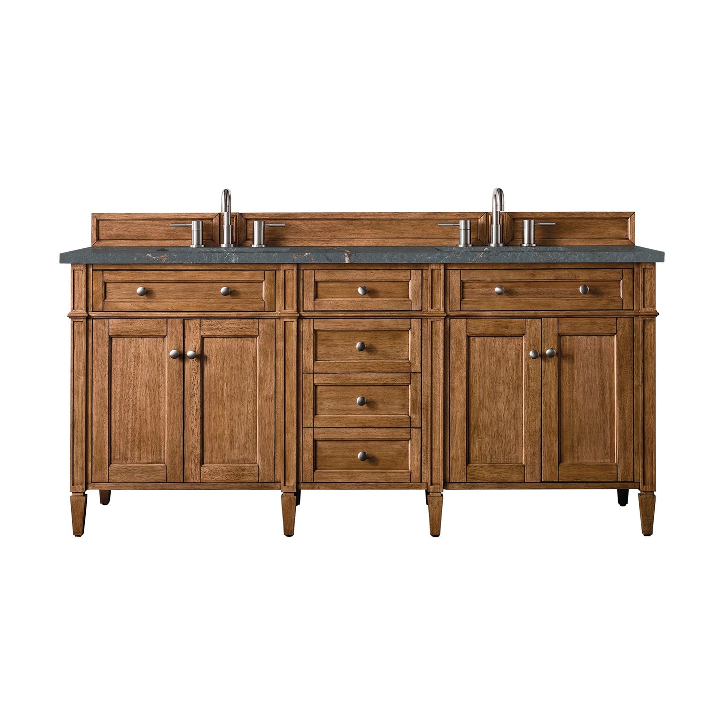 
                  
                    Brittany 72" Double Vanity Cabinet in Saddle Brown Double Bathroom Vanity James Martin Vanities Parisien Bleu Silestone 
                  
                