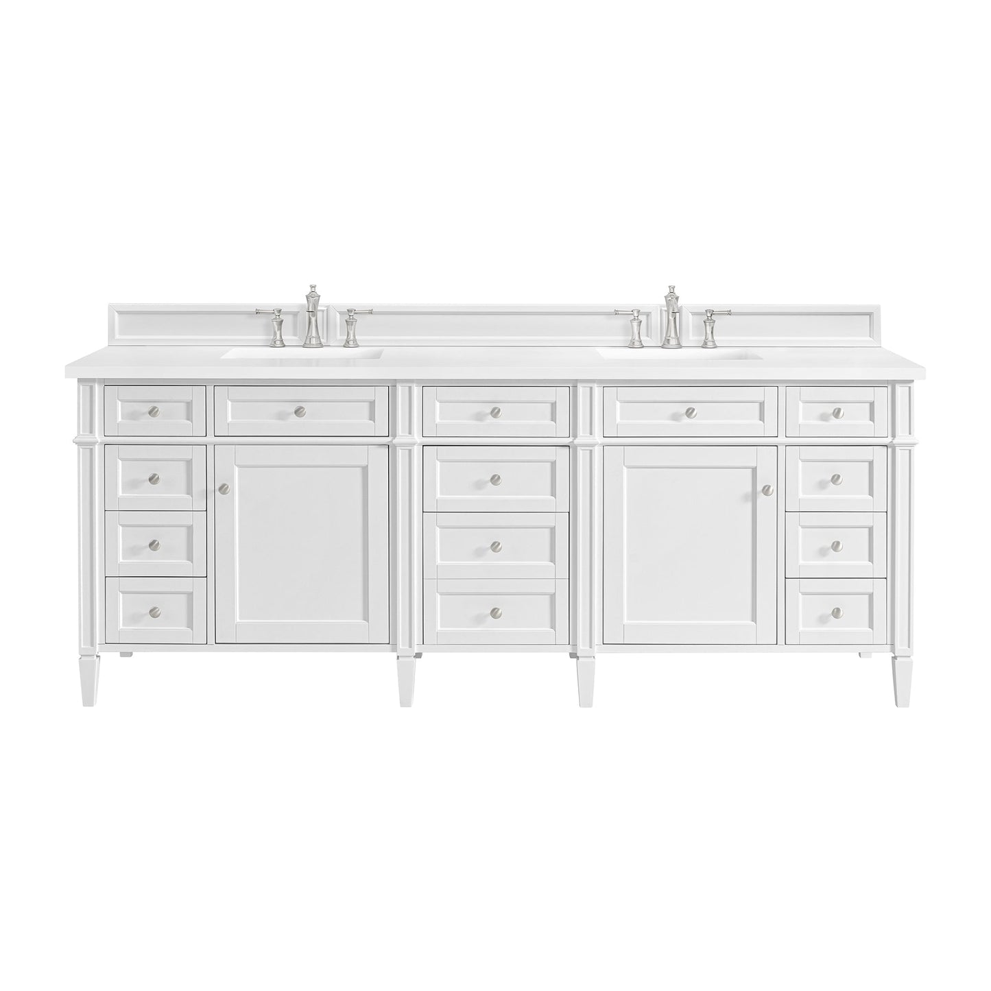 
                  
                    Brittany 84" Double Bathroom Vanity in Bright White Double bathroom Vanity James Martin Vanities 
                  
                