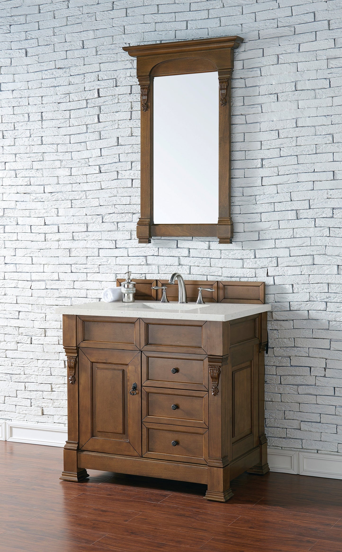 
                  
                    Brookfield 36" Single Bathroom Vanity in Country Oak Single Bathroom Vanity James Martin Vanities Lime Delight Quartz 
                  
                