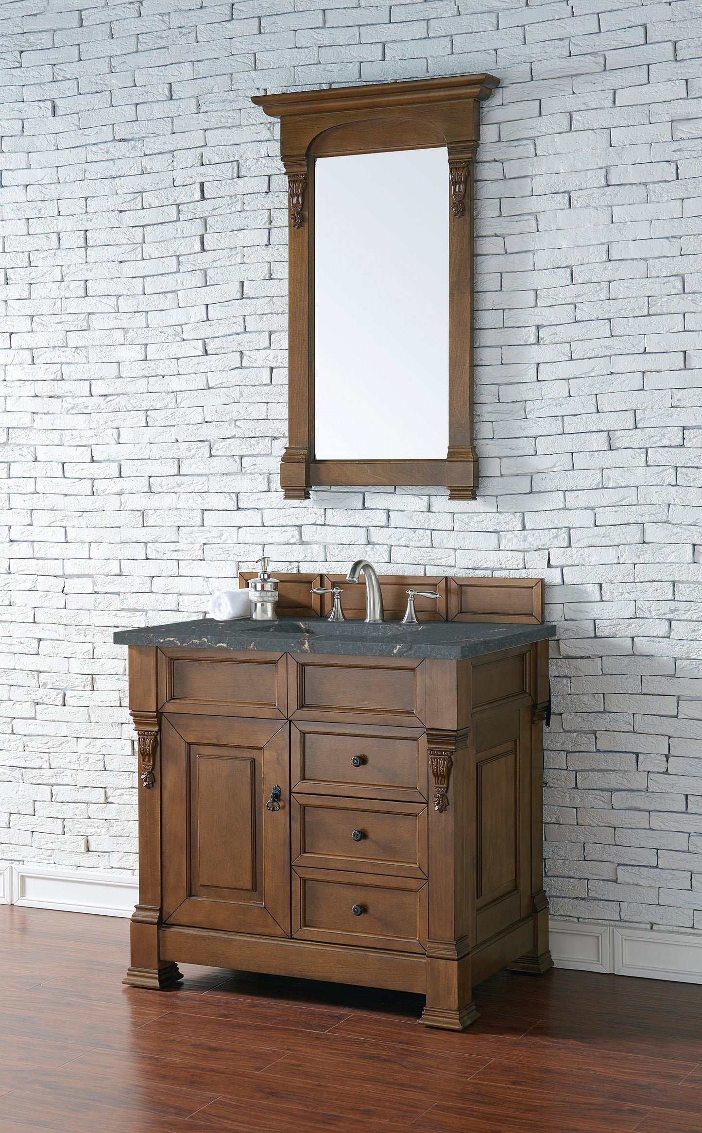 
                  
                    Brookfield 36" Single Bathroom Vanity in Country Oak Single Bathroom Vanity James Martin Vanities Parisien Bleu Quartz 
                  
                