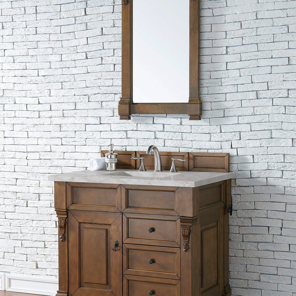 
                  
                    Brookfield 36" Single Bathroom Vanity in Country Oak Single Bathroom Vanity James Martin Vanities Victorian Silver Quartz 
                  
                