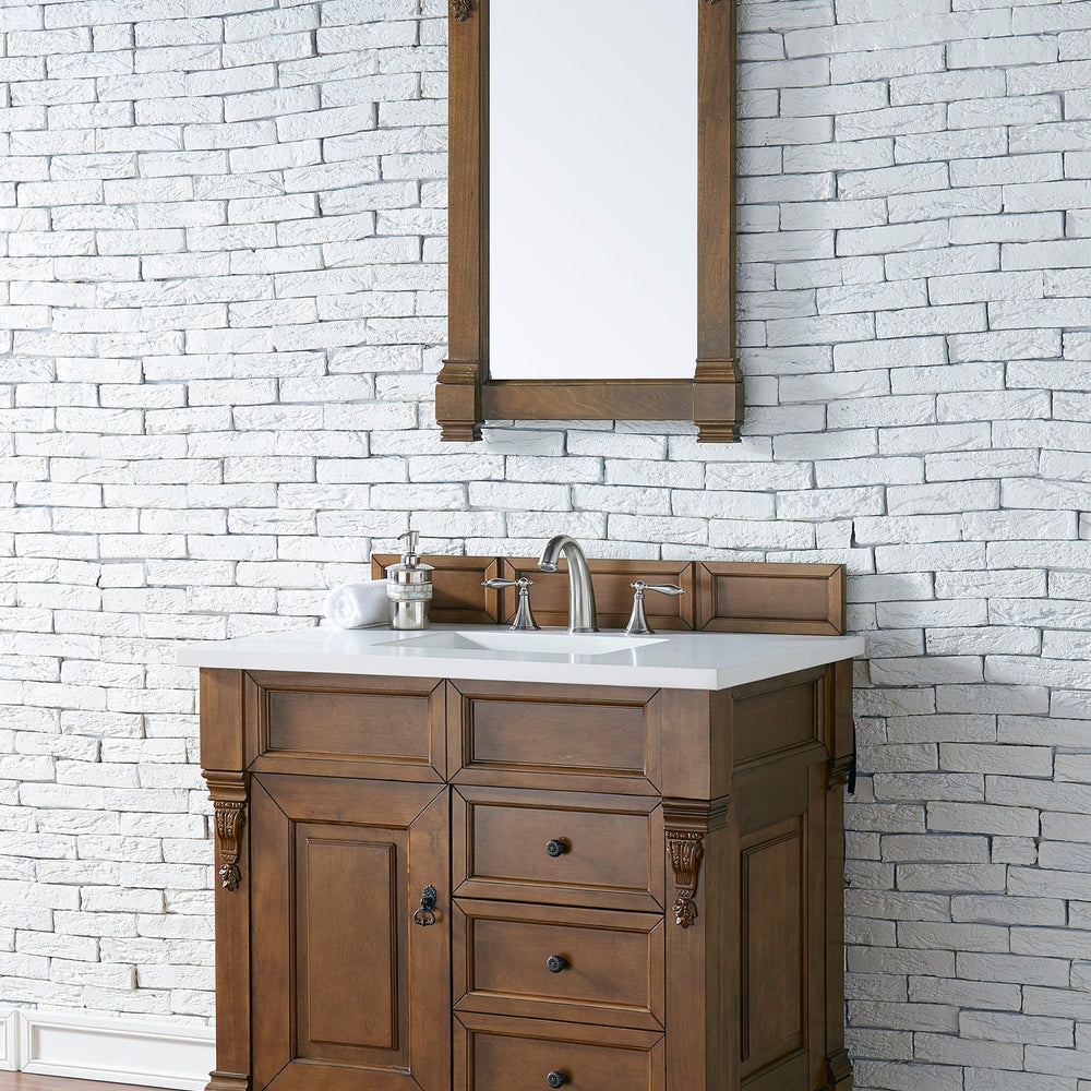 
                  
                    Brookfield 36" Single Bathroom Vanity in Country Oak Single Bathroom Vanity James Martin Vanities White Zeus 
                  
                