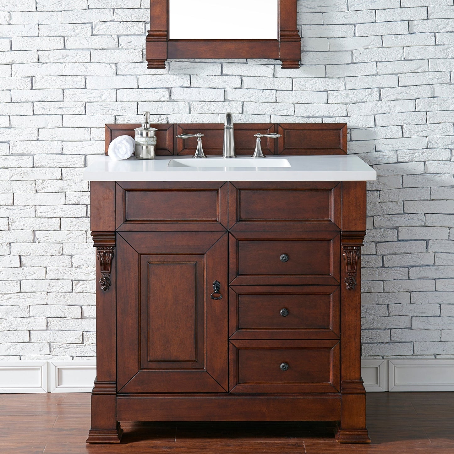 
                  
                    Brookfield 36" Single Bathroom Vanity in Warm Cherry Single Bathroom Vanity James Martin Vanities Select Your Top 
                  
                