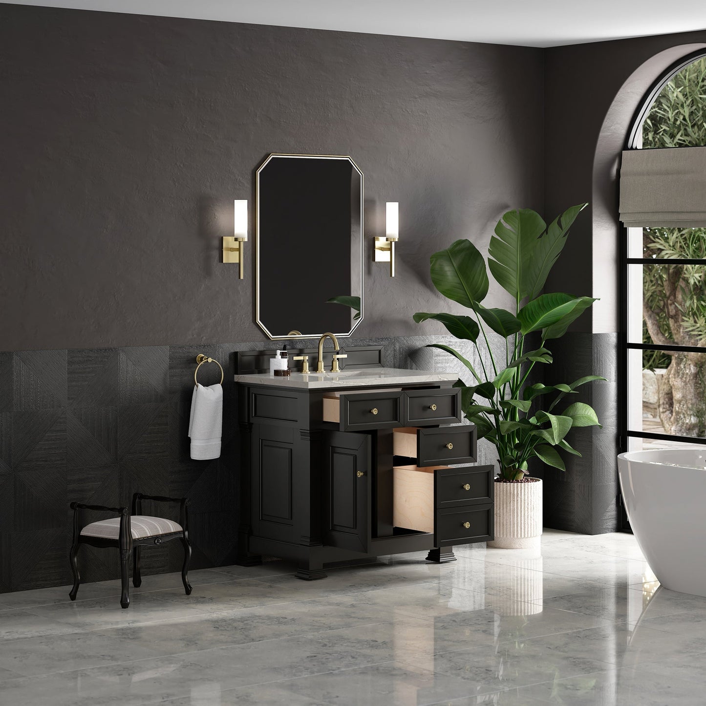 
                  
                    Brookfield 36" Single Vanity in Black Onyx Single Bathroom Vanity James Martin Vanities 
                  
                