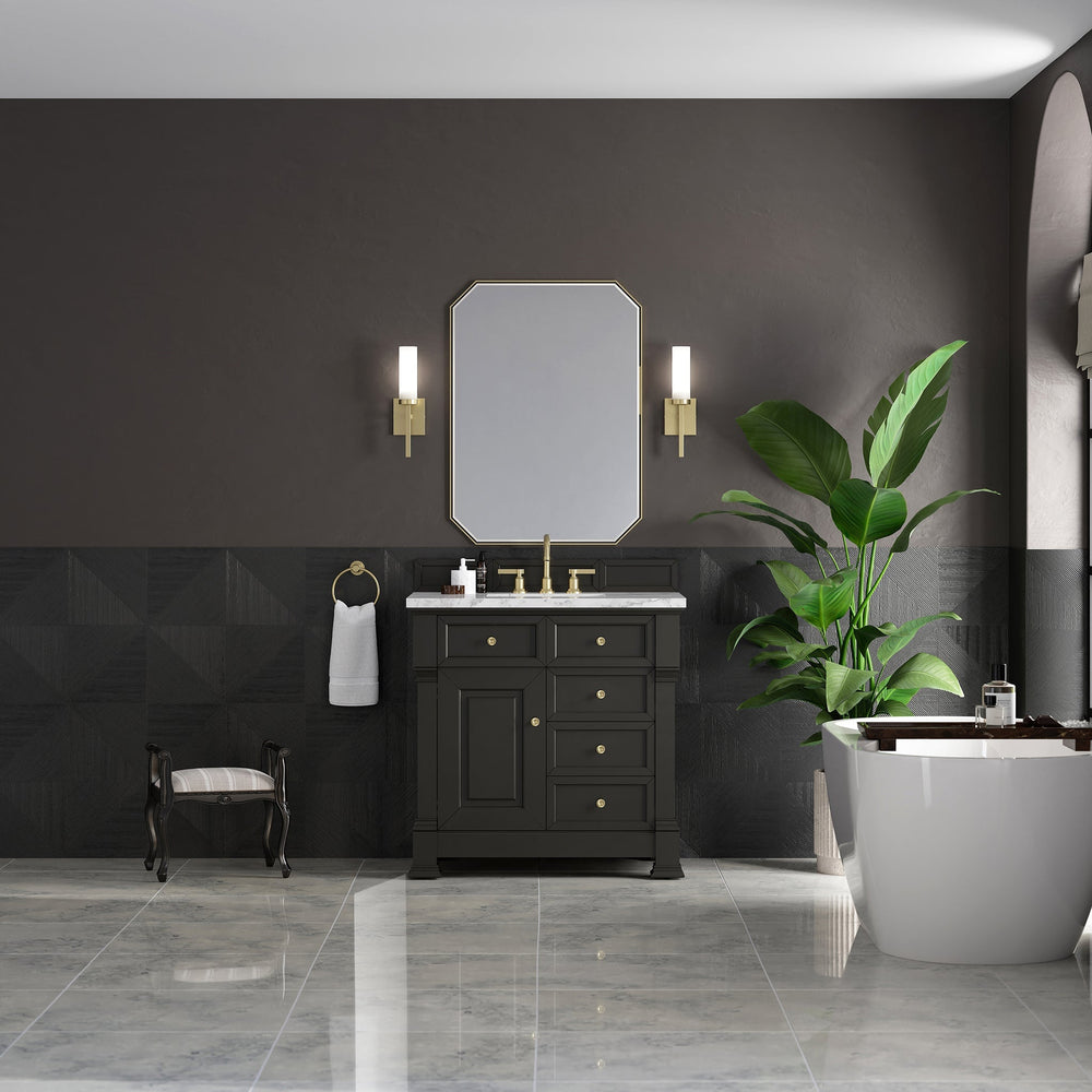 Brookfield 36" Single Vanity in Black Onyx Single Bathroom Vanity James Martin Vanities 