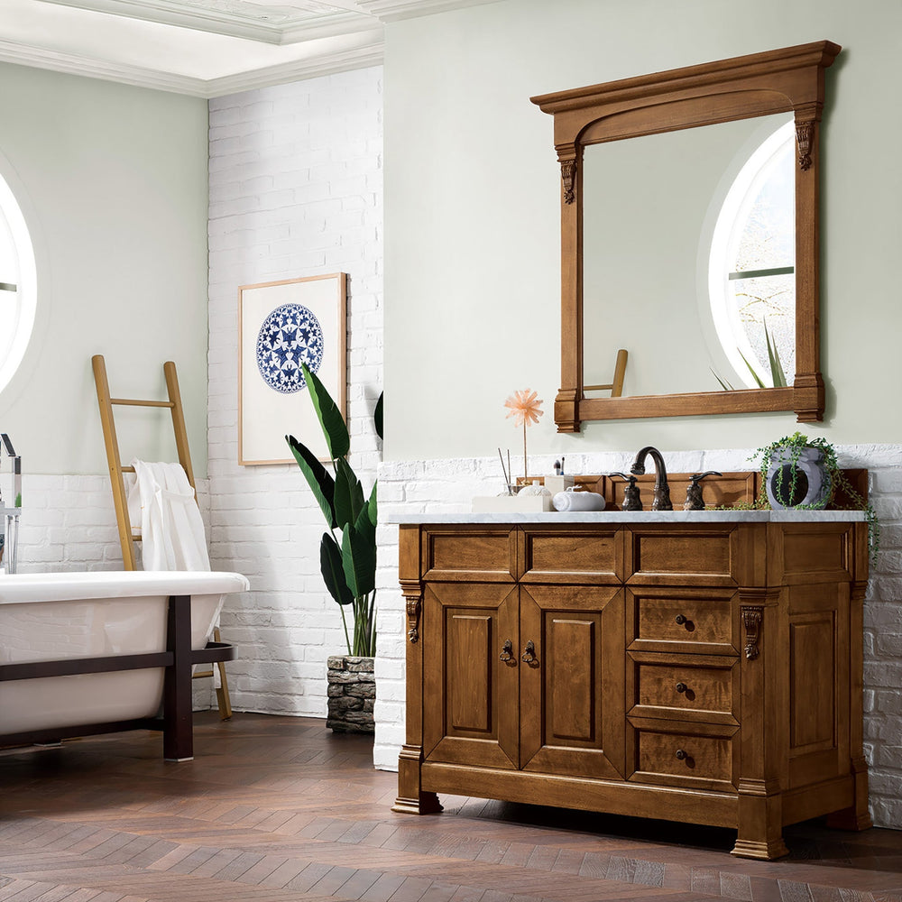 
                  
                    Brookfield 48" Single Bathroom Vanity in Country Oak Single Bathroom Vanity James Martin Vanities Arctic Fall Solid Surface 
                  
                
