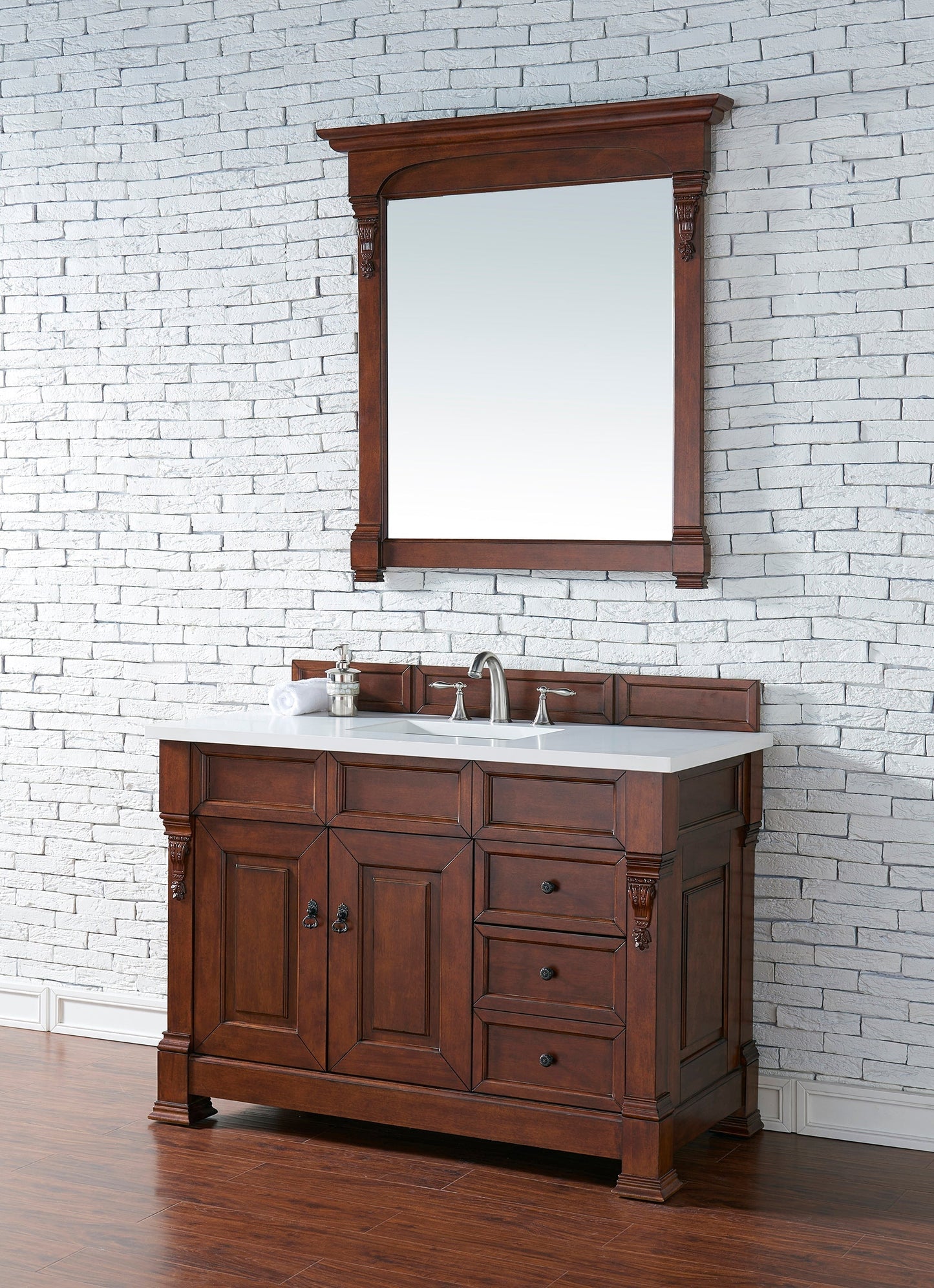 
                  
                    Brookfield 48" Single Bathroom Vanity in Warm Cherry Single Bathroom Vanity James Martin Vanities 
                  
                