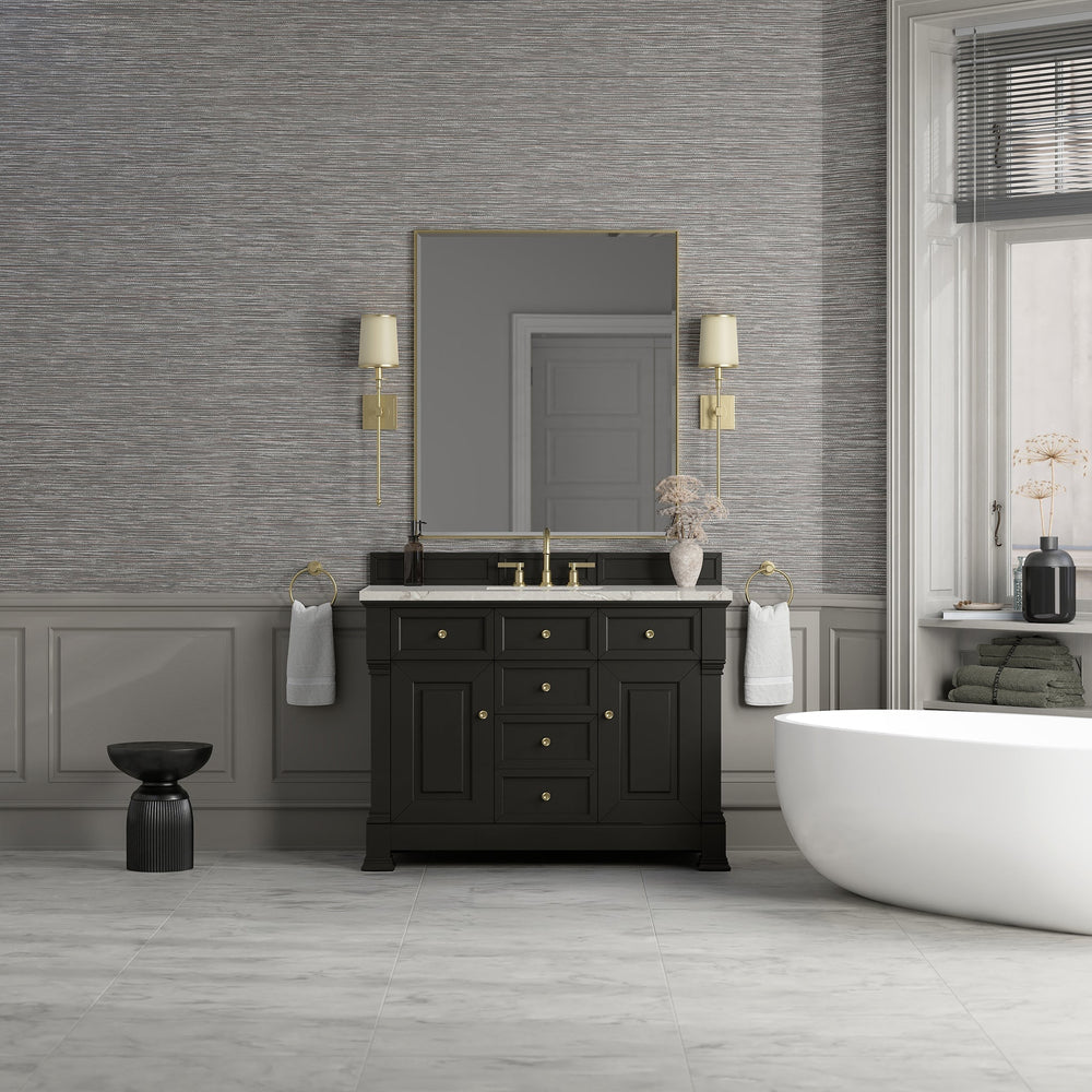 Brookfield 48" Single Vanity in Black Onyx Single Bathroom Vanity James Martin Vanities 