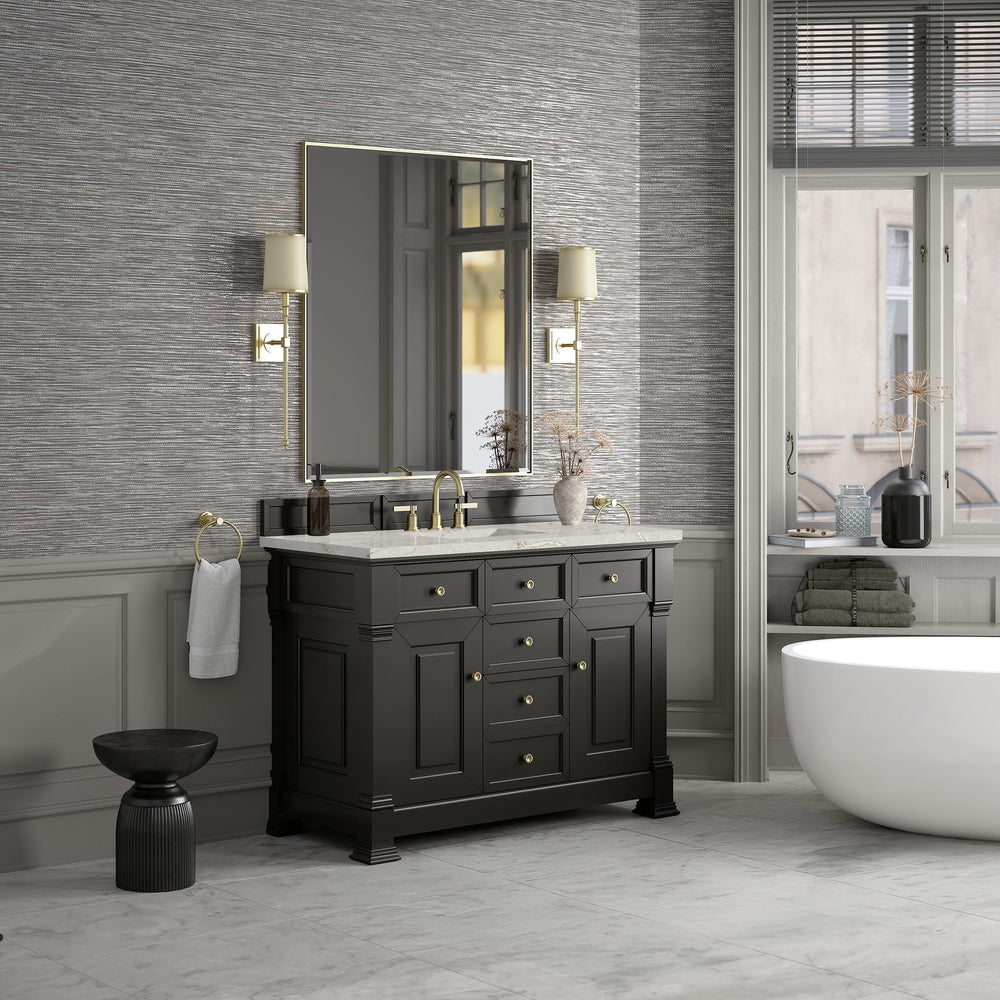 
                  
                    Brookfield 48" Single Vanity in Black Onyx Single Bathroom Vanity James Martin Vanities 
                  
                