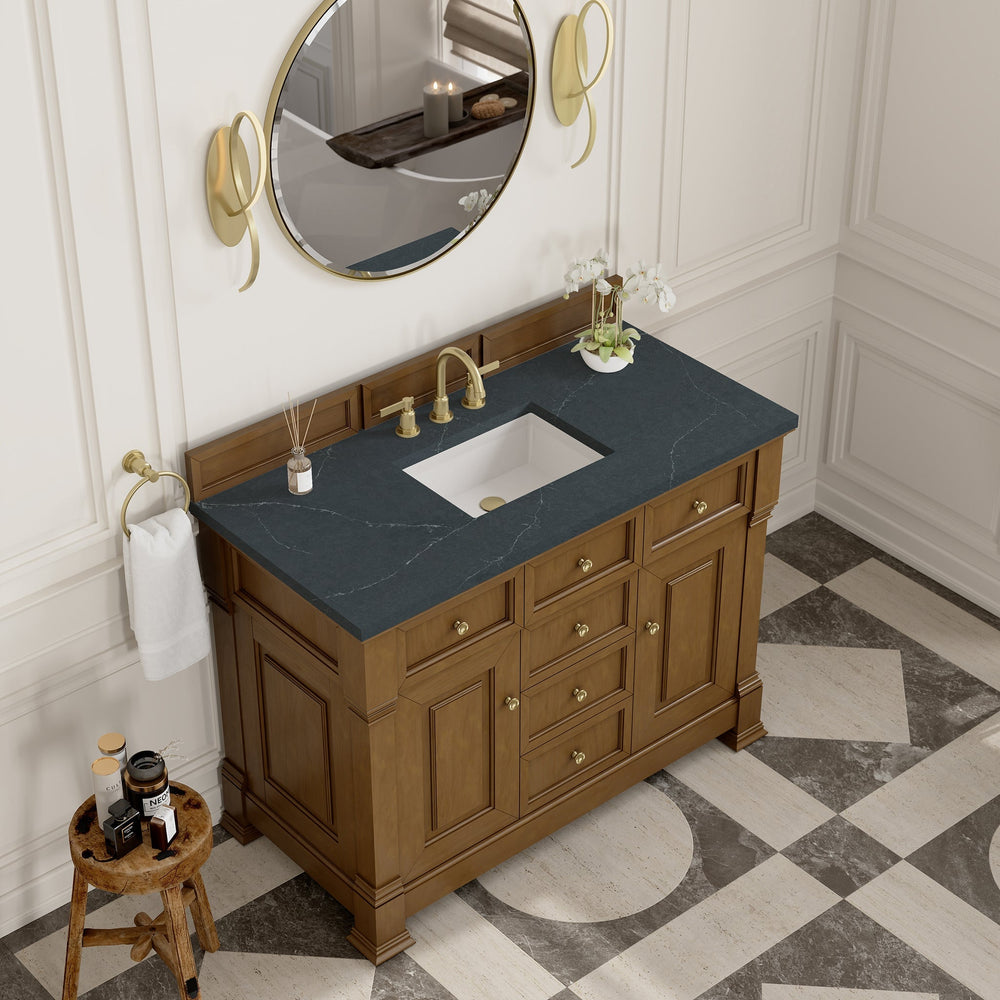 
                  
                    Brookfield 48" Single Vanity in Honey Oak Single Bathroom Vanity James Martin Vanities Charcoal Soapstone Silestone 
                  
                