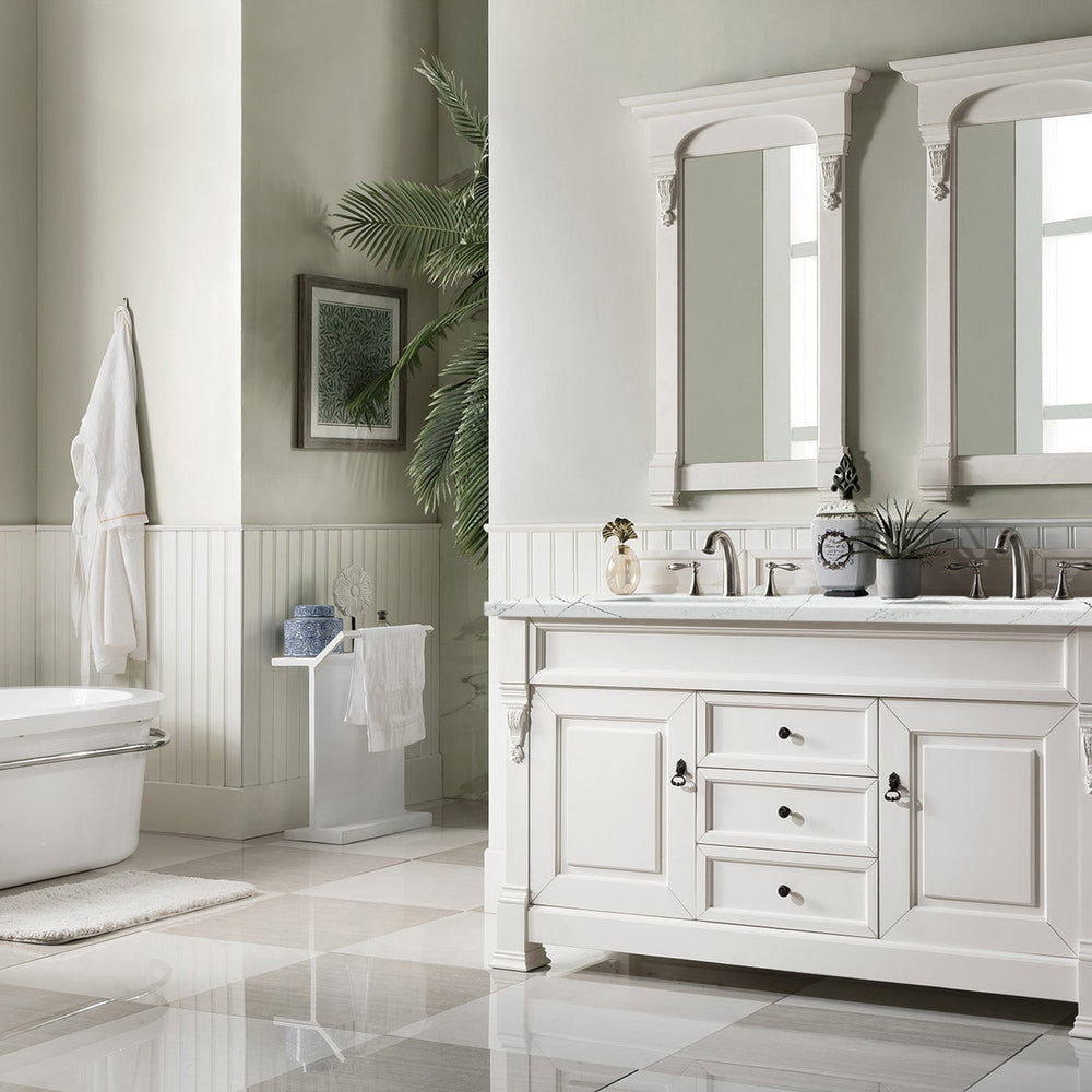 
                  
                    Brookfield 60" Double Bathroom Vanity in Bright White Single Bathroom Vanity James Martin Vanities 
                  
                