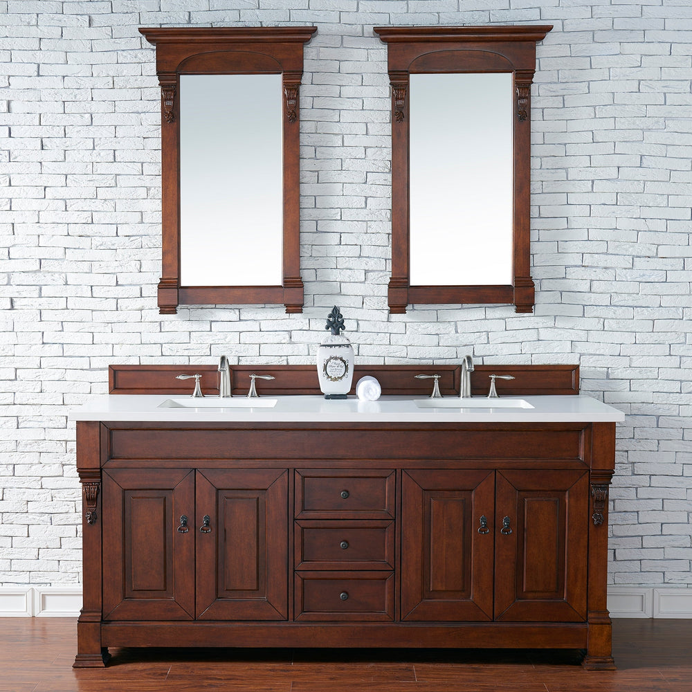 
                  
                    Brookfield 60" Double Bathroom Vanity in Warm Cherry Single Bathroom Vanity James Martin Vanities Select Your Top 
                  
                