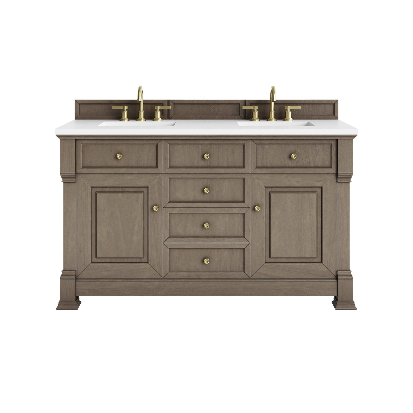 
                  
                    Brookfield 60" Double Vanity in Pecan Double Bathroom Vanity James Martin Vanities 
                  
                