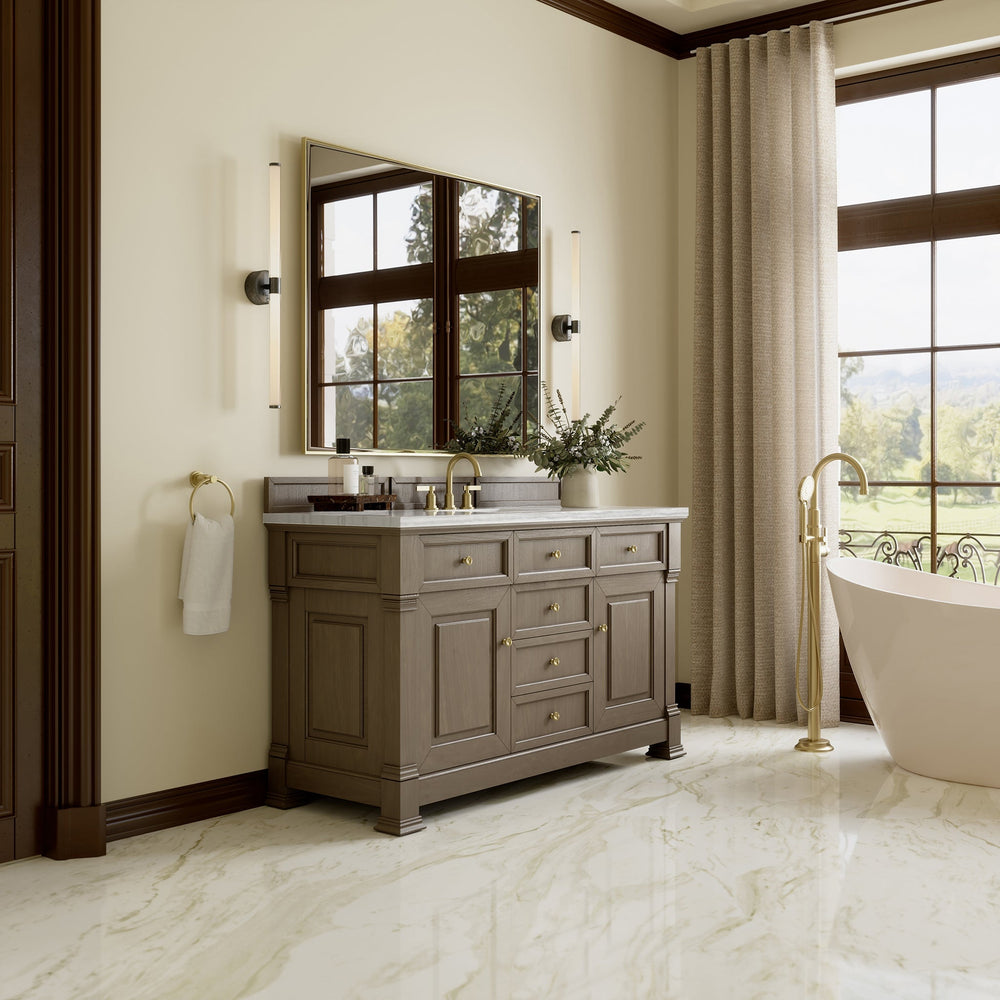 
                  
                    Brookfield 60" Double Vanity in Pecan Double Bathroom Vanity James Martin Vanities 
                  
                