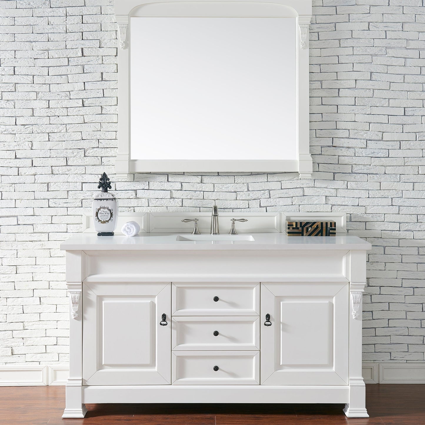 
                  
                    Brookfield 60" Single Bathroom Vanity in Bright White Single Bathroom Vanity James Martin Vanities 
                  
                