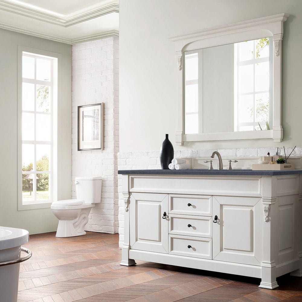 
                  
                    Brookfield 60" Single Bathroom Vanity in Bright White Single Bathroom Vanity James Martin Vanities Charcoal Soapstone Quartz 
                  
                
