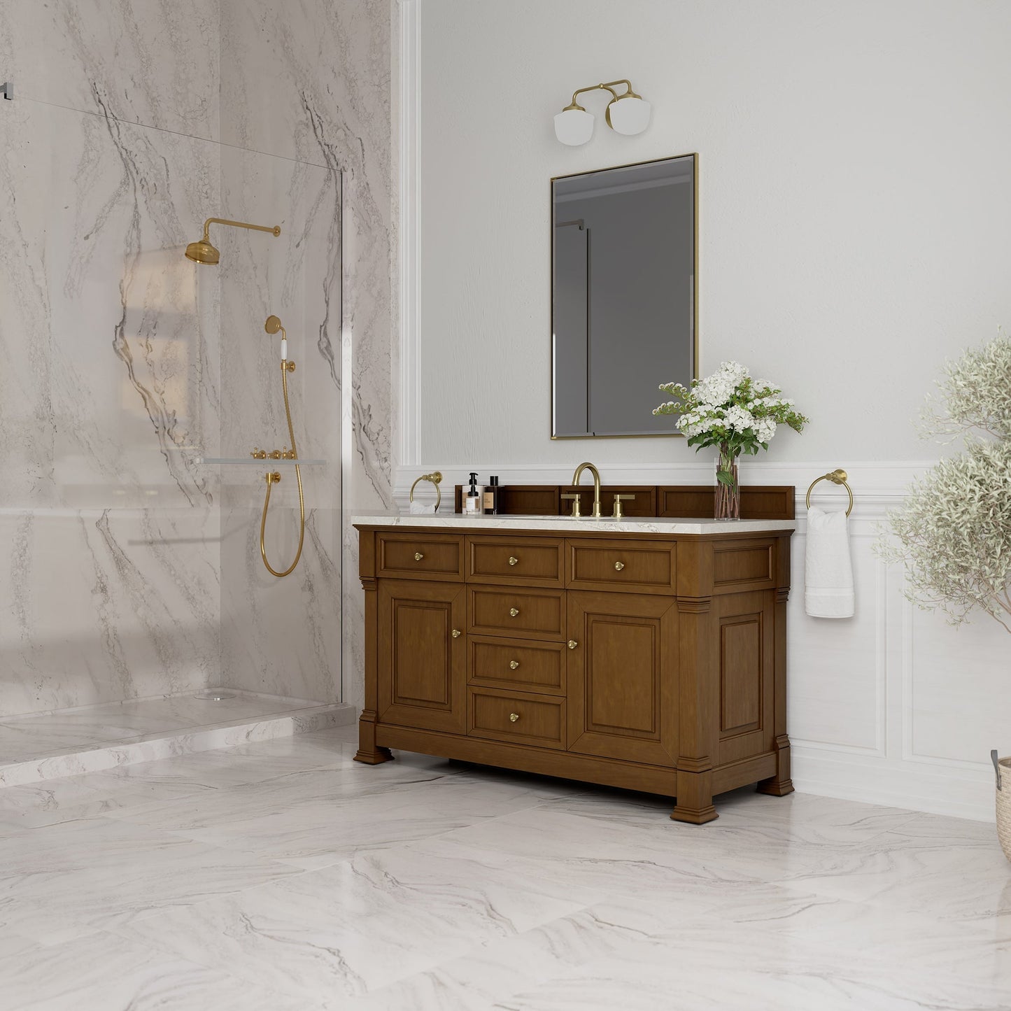 
                  
                    Brookfield 60" Single Vanity in Honey Oak Single Bathroom Vanity James Martin Vanities 
                  
                