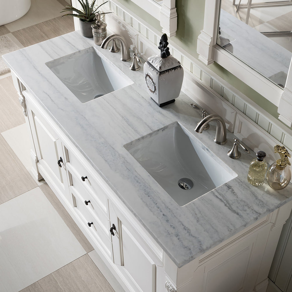 
                  
                    Brookfield 72" Double Bathroom Vanity in Bright White Single Bathroom Vanity James Martin Vanities Arctic Fall Solid Surface 
                  
                