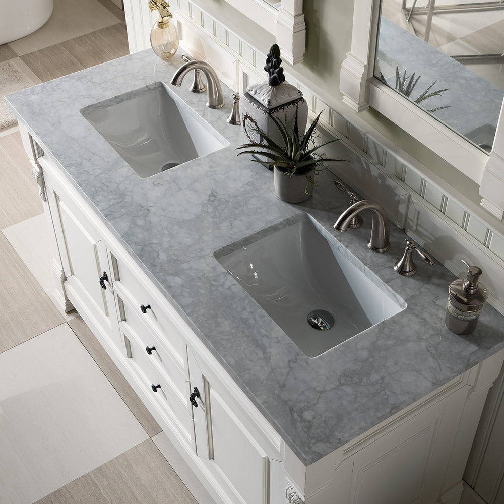 
                  
                    Brookfield 72" Double Bathroom Vanity in Bright White Single Bathroom Vanity James Martin Vanities Carrara White Marble 
                  
                