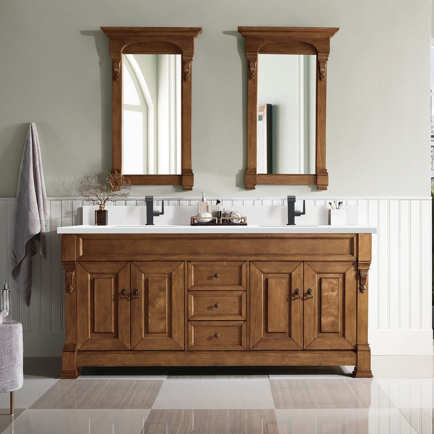 
                  
                    Brookfield 72" Double Bathroom Vanity in Country Oak Single Bathroom Vanity James Martin Vanities 
                  
                
