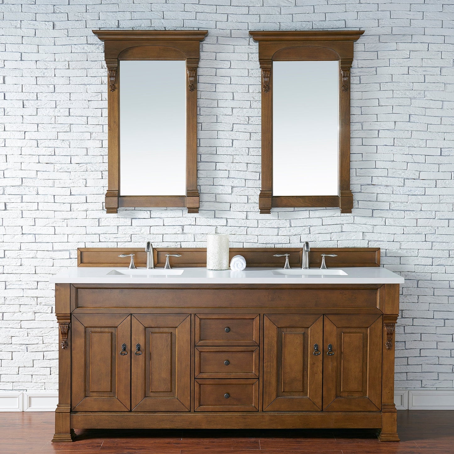 
                  
                    Brookfield 72" Double Bathroom Vanity in Country Oak Single Bathroom Vanity James Martin Vanities Select Your Top 
                  
                