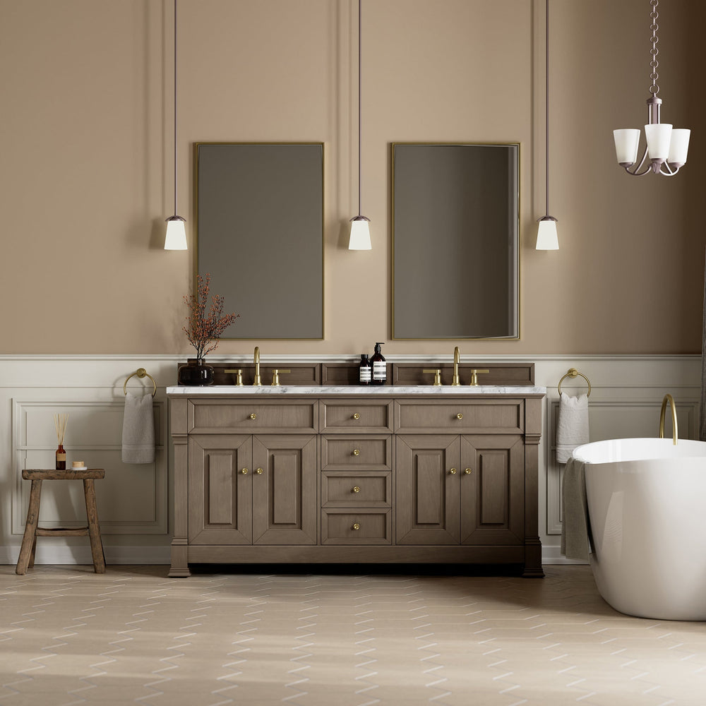 Brookfield 72" Double Vanity in Pecan Double Bathroom Vanity James Martin Vanities 