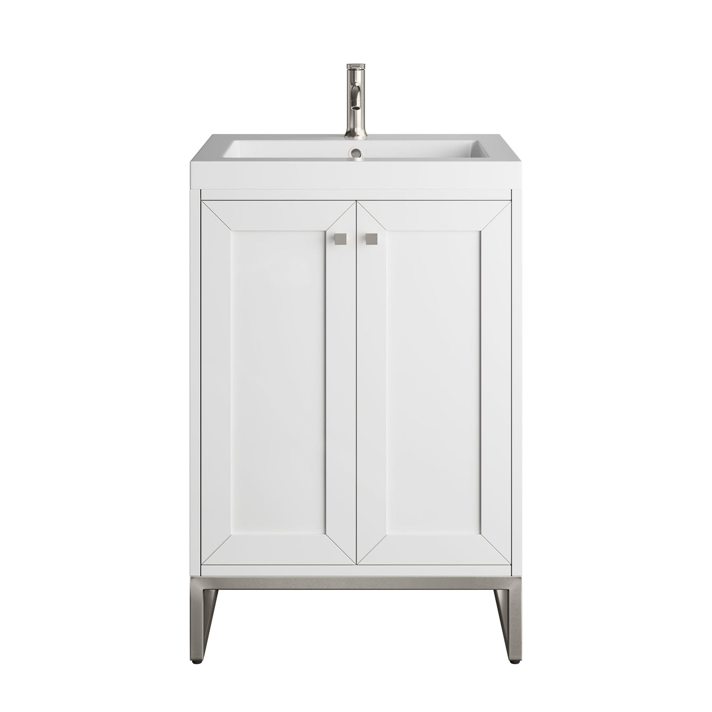 
                  
                    Chianti 24" Single Vanity in Glossy White Single Bathroom Vanity James Martin Vanities Brushed Nickel 
                  
                