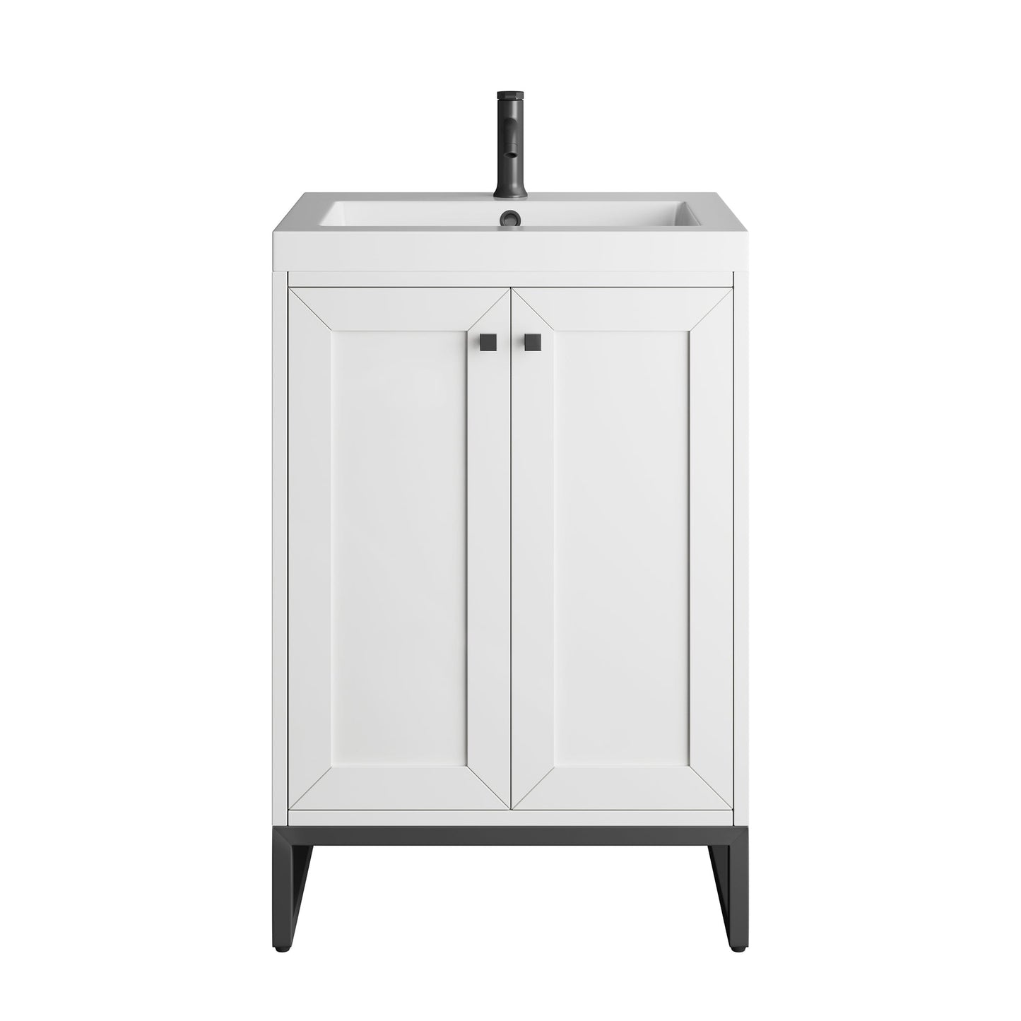 
                  
                    Chianti 24" Single Vanity in Glossy White Single Bathroom Vanity James Martin Vanities Matte Black 
                  
                