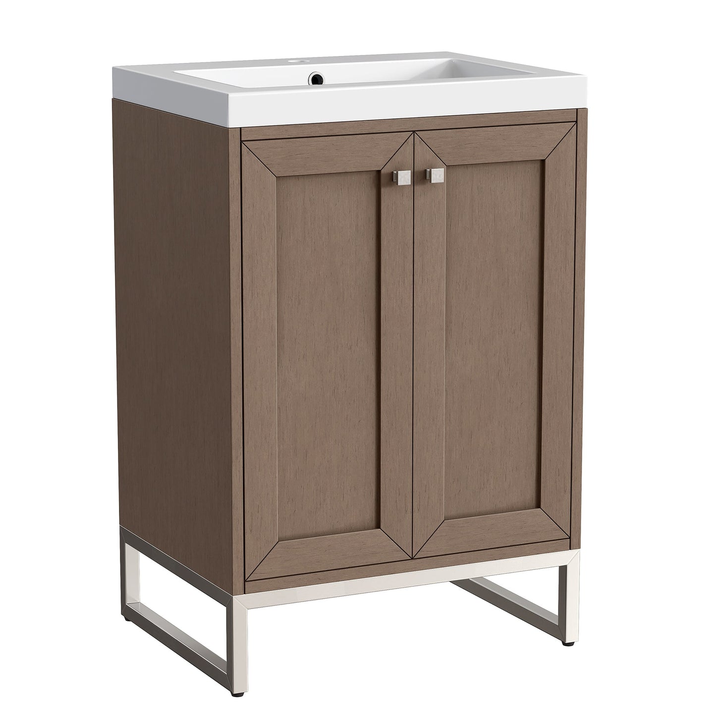 
                  
                    Chianti 24" Single Vanity in Whitewashed Walnut Single Bathroom Vanity James Martin Vanities Brushed Nickel 
                  
                