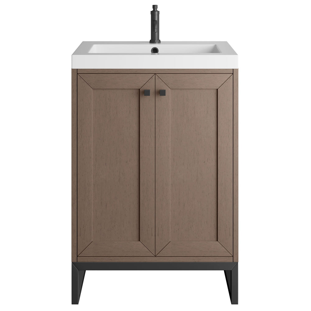 
                  
                    Chianti 24" Single Vanity in Whitewashed Walnut Single Bathroom Vanity James Martin Vanities Matte Black 
                  
                