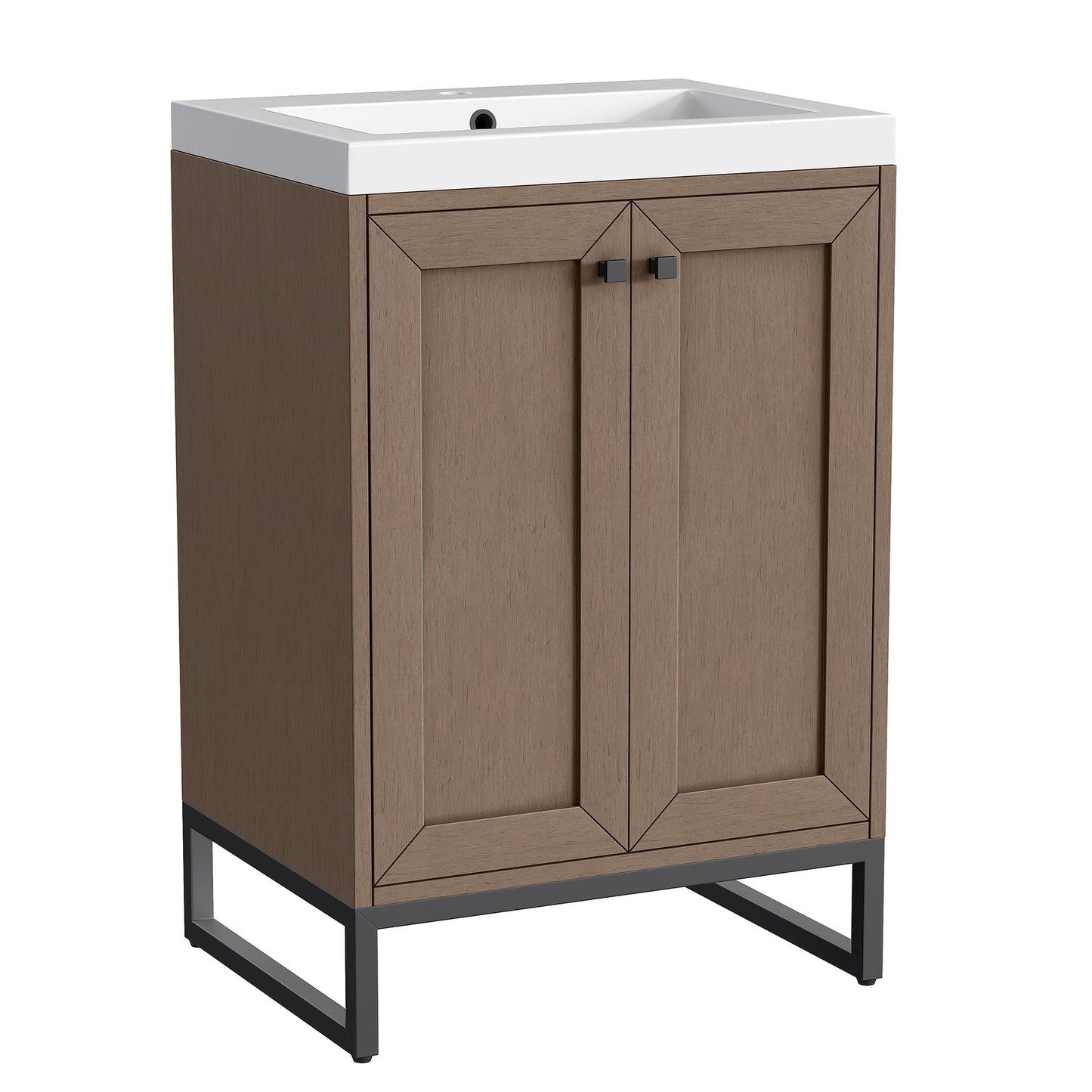 
                  
                    Chianti 24" Single Vanity in Whitewashed Walnut Single Bathroom Vanity James Martin Vanities Matte Black 
                  
                