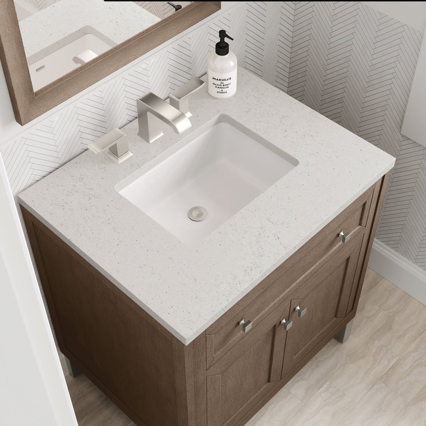 
                  
                    Chicago 30" Single Bathroom Vanity Whitewashed Walnut Single Bathroom Vanity James Martin Vanities Lime Delight Silestone 
                  
                