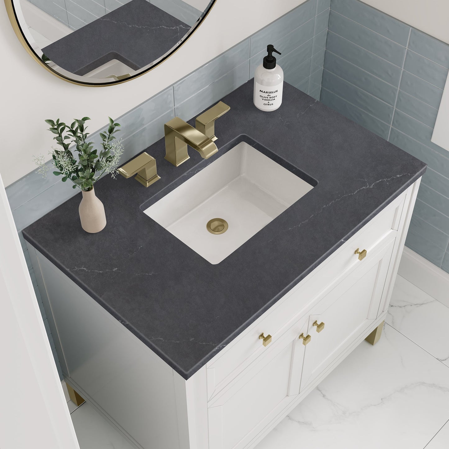 
                  
                    Chicago 36" Single Bathroom Vanity Glossy White Single Bathroom Vanity James Martin Vanities Charcoal Soapstone Silestone 
                  
                