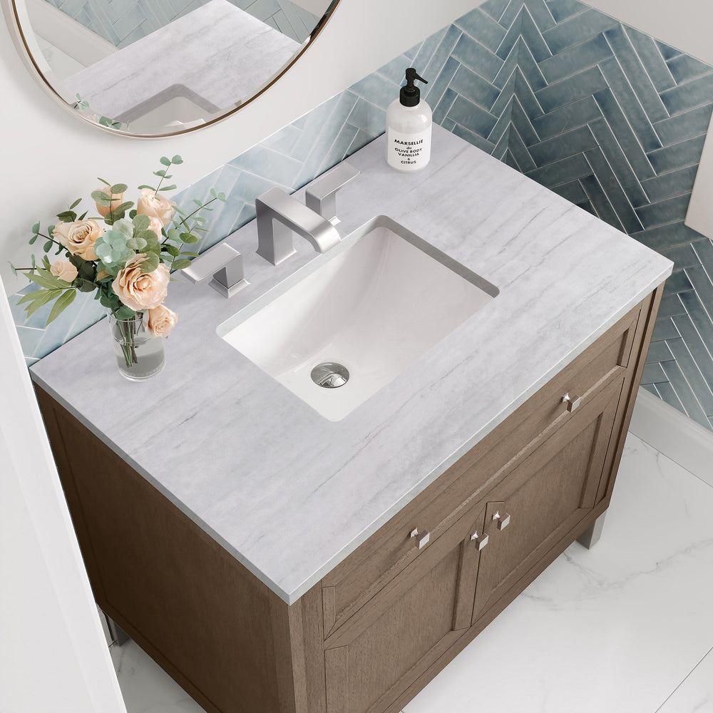 
                  
                    Chicago 36" Single Bathroom Vanity Whitewashed Walnut Single Bathroom Vanity James Martin Vanities Arctic Fall Solid Surface 
                  
                