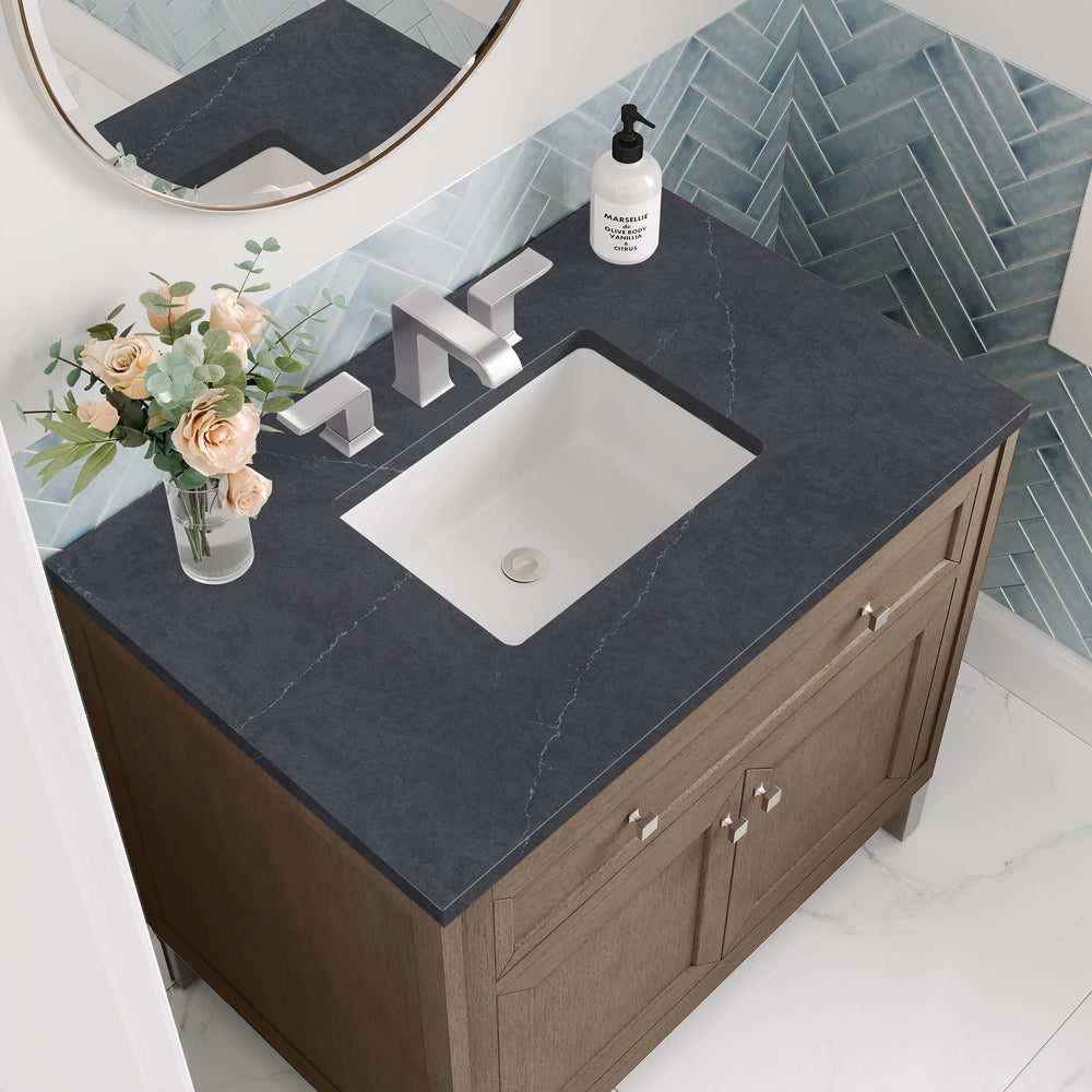 
                  
                    Chicago 36" Single Bathroom Vanity Whitewashed Walnut Single Bathroom Vanity James Martin Vanities Charcoal Soapstone Silestone 
                  
                