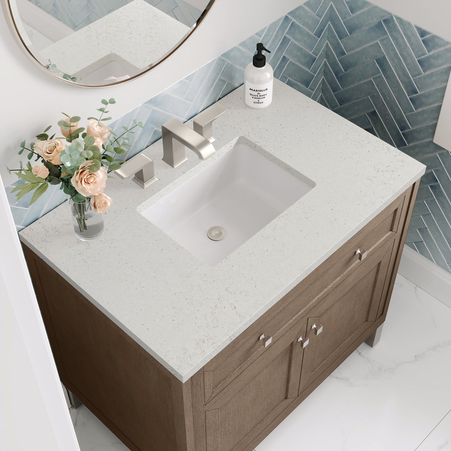 
                  
                    Chicago 36" Single Bathroom Vanity Whitewashed Walnut Single Bathroom Vanity James Martin Vanities Lime Delight Silestone 
                  
                