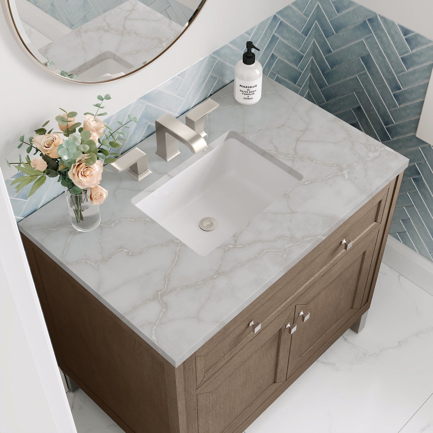 
                  
                    Chicago 36" Single Bathroom Vanity Whitewashed Walnut Single Bathroom Vanity James Martin Vanities Victorian Silver Silestone 
                  
                