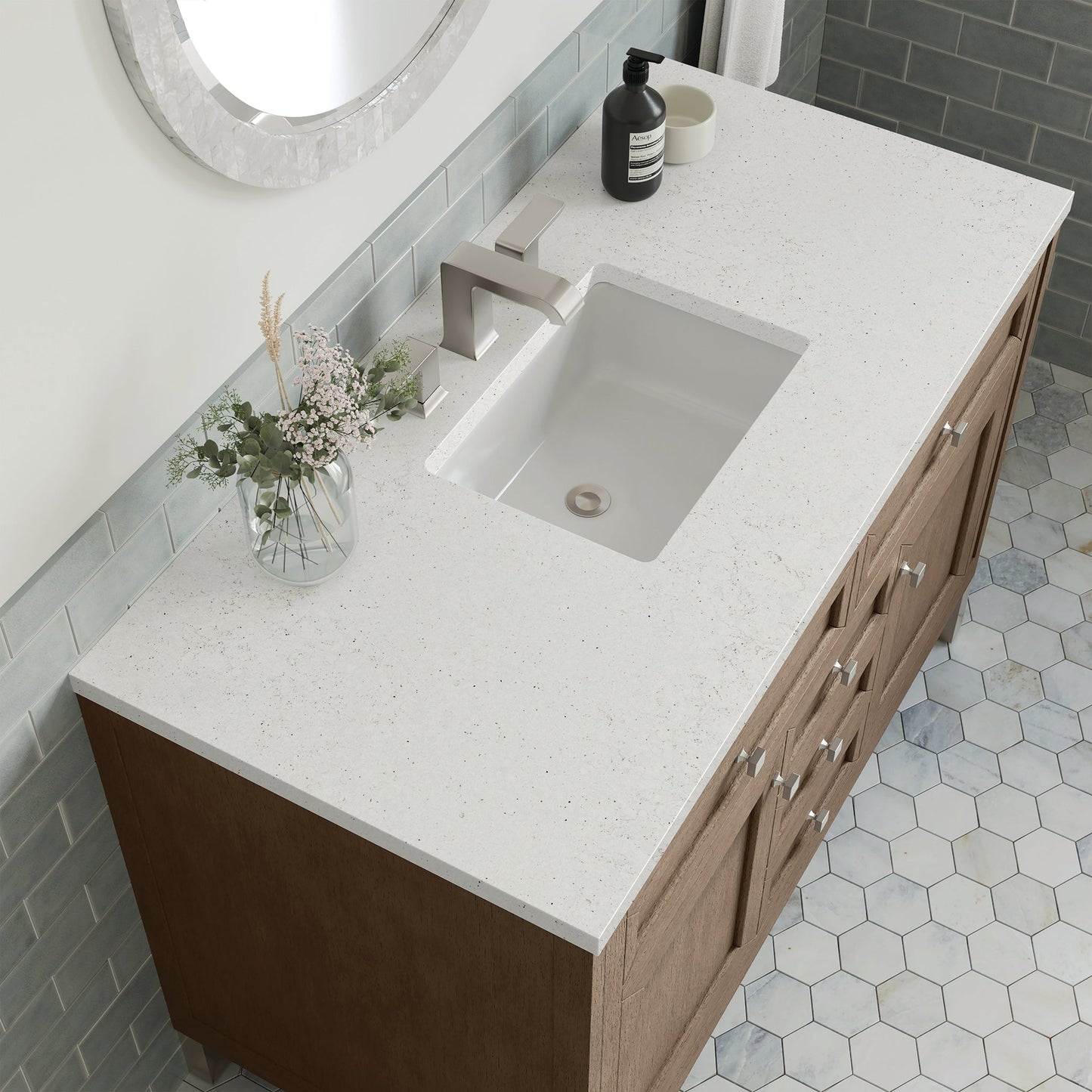 
                  
                    Chicago 48" Single Bathroom Vanity in Whitewashed Walnut Single Bathroom Vanity James Martin Vanities Lime Delight 
                  
                